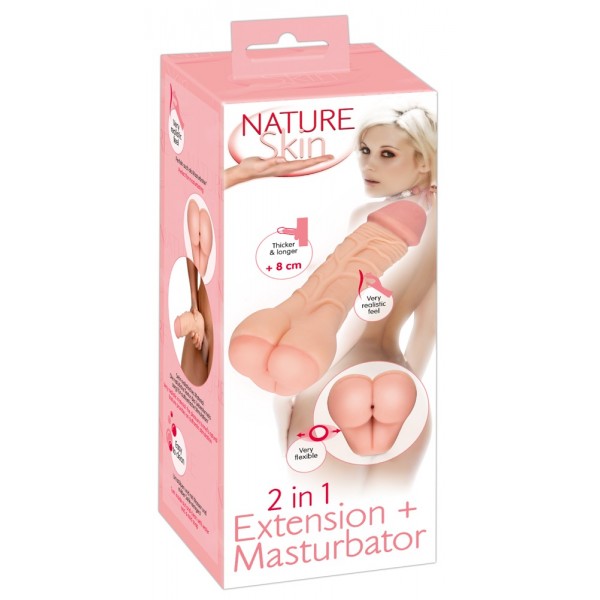 Nature Skin - 2in1 műpopsi és péniszköpeny (natúr)