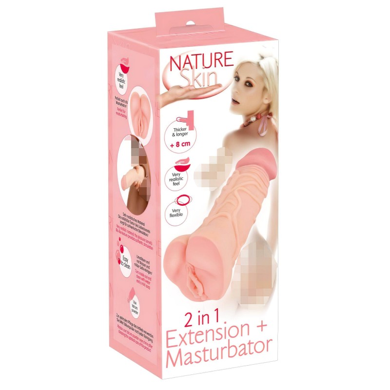 Nature Skin - 2in1 műpunci és péniszköpeny (testszínű) 141412 termék bemutató kép