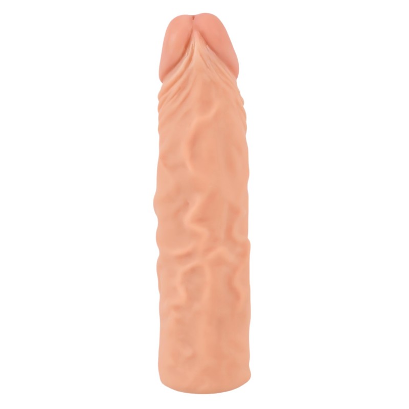 Nature Skin - hosszabbító, vastagító péniszköpeny (19,5 cm) 131575 termék bemutató kép