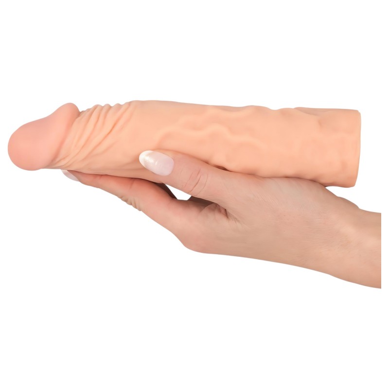 Nature Skin - hosszabbító, vastagító péniszköpeny (19,5 cm) 131576 termék bemutató kép