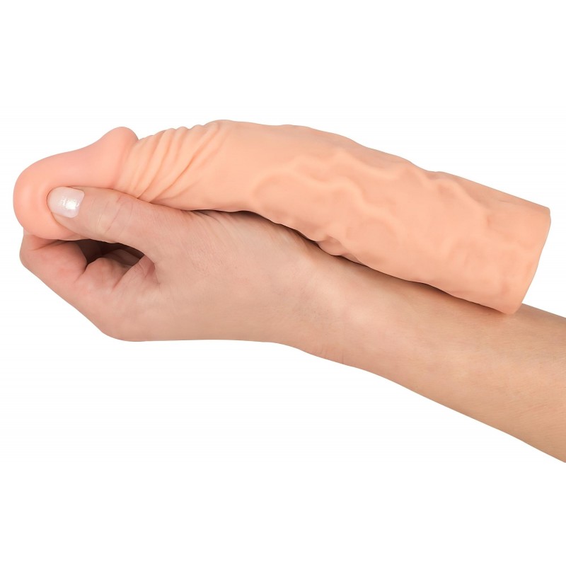 Nature Skin - hosszabbító, vastagító péniszköpeny (19,5 cm) 131577 termék bemutató kép