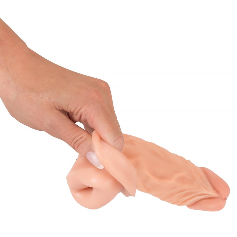 Nature Skin - hosszabbító, vastagító péniszköpeny (19,5 cm) 131579 termék bemutató kép