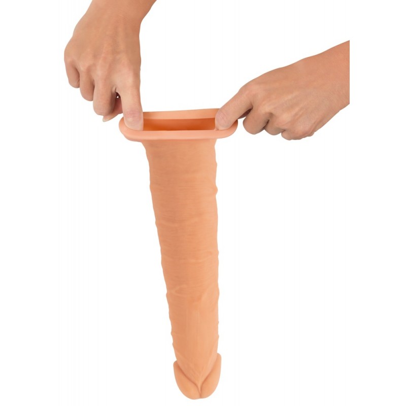 Nature Skin - hosszabbító, vastagító péniszköpeny (24cm) 73580 termék bemutató kép