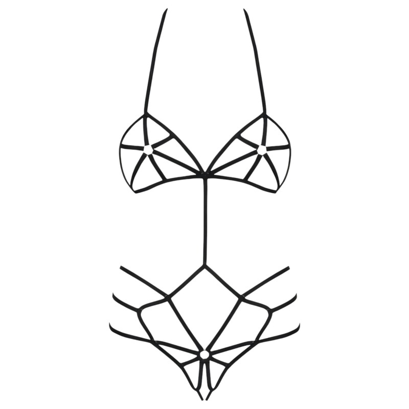 Obsessive - fekete dísz testhám body (S/M) 153371 termék bemutató kép