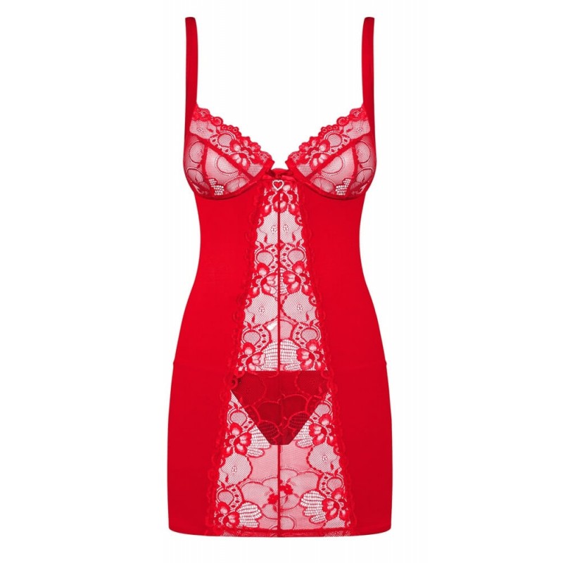 Obsessive Heartina - hálóing és tanga (piros) 27089 termék bemutató kép