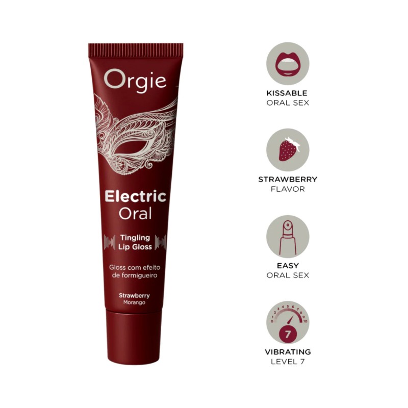 Orgie Electric Oral - bizsergető hatású ajakfény - eper (10ml) 128822 termék bemutató kép
