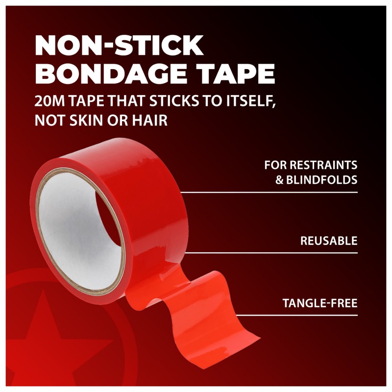 Ouch! - öntapadó bondage szalag (piros) - 20 m 149854 termék bemutató kép