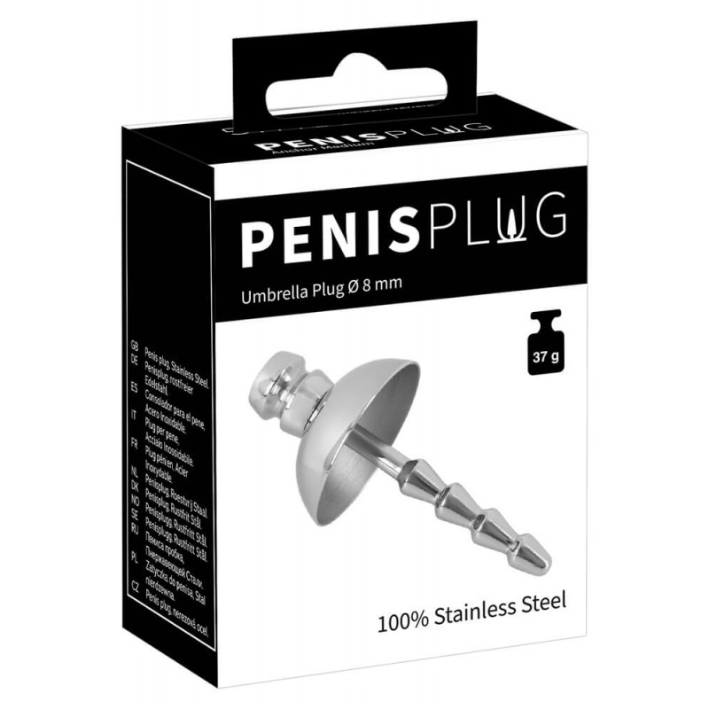 Penisplug - fém, bordázott dilátor (ezüst) 90138 termék bemutató kép