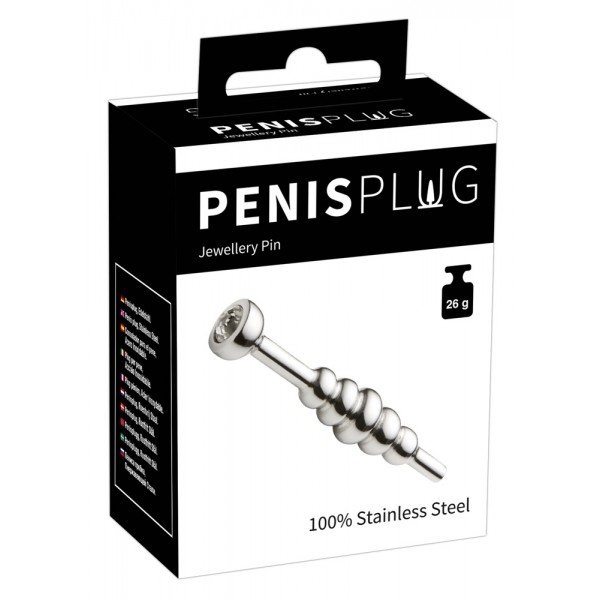 Penisplug Jewellery - acél húgycsőtágító ékszer (0,5-1,3cm)