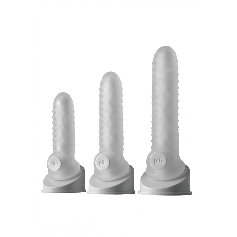 Perfect Fit - Fat Boy Checker Box - péniszköpeny (19 cm, fehér) 135987 termék bemutató kép
