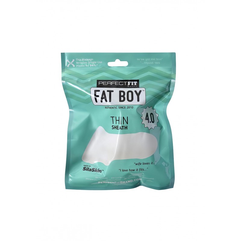 Perfect Fit - Fat Boy Thin - péniszköpeny (10 cm, fehér) 135525 termék bemutató kép