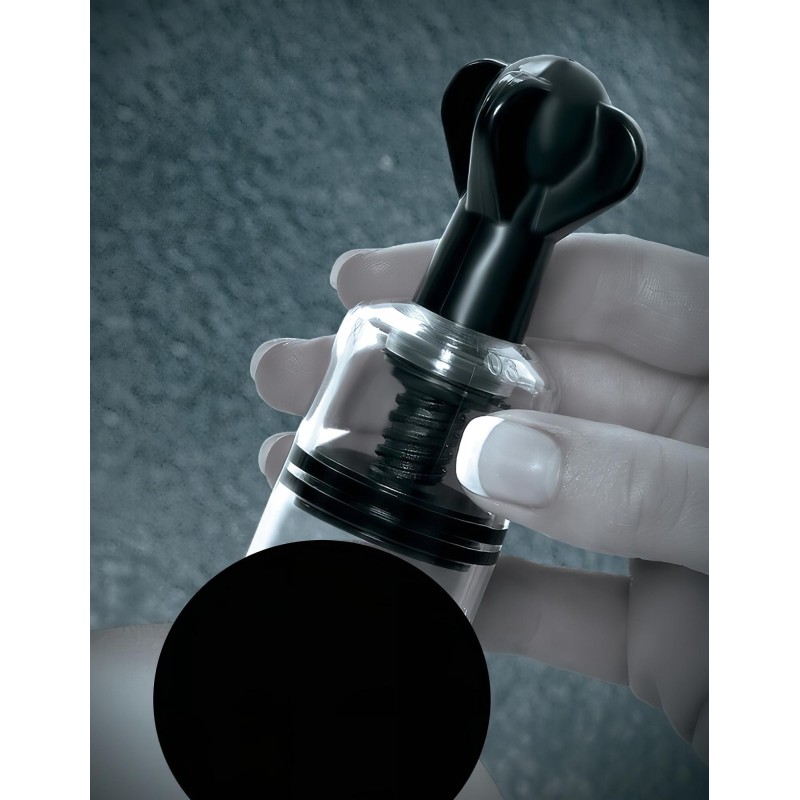 Pipedream Fetish Super Suckers - mellbimbó szívó pumpa (fekete-átlátszó) 136798 termék bemutató kép