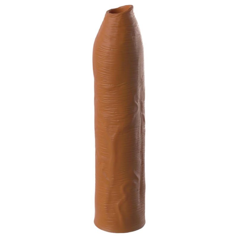 Pipedream X-TENSION Elite - méretezhető nyitott péniszköpeny (sötét testszínű) 137048 termék bemutató kép