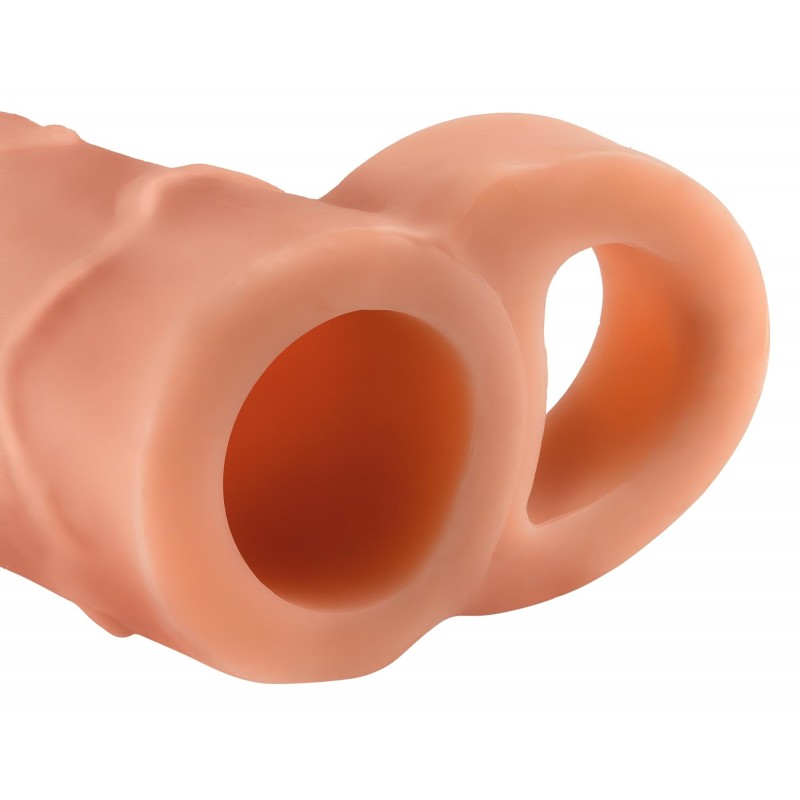 Pipedream X-TENSION Perfect 1 - heregyűrűs péniszköpeny (17,7 cm, natúr) 136687 termék bemutató kép