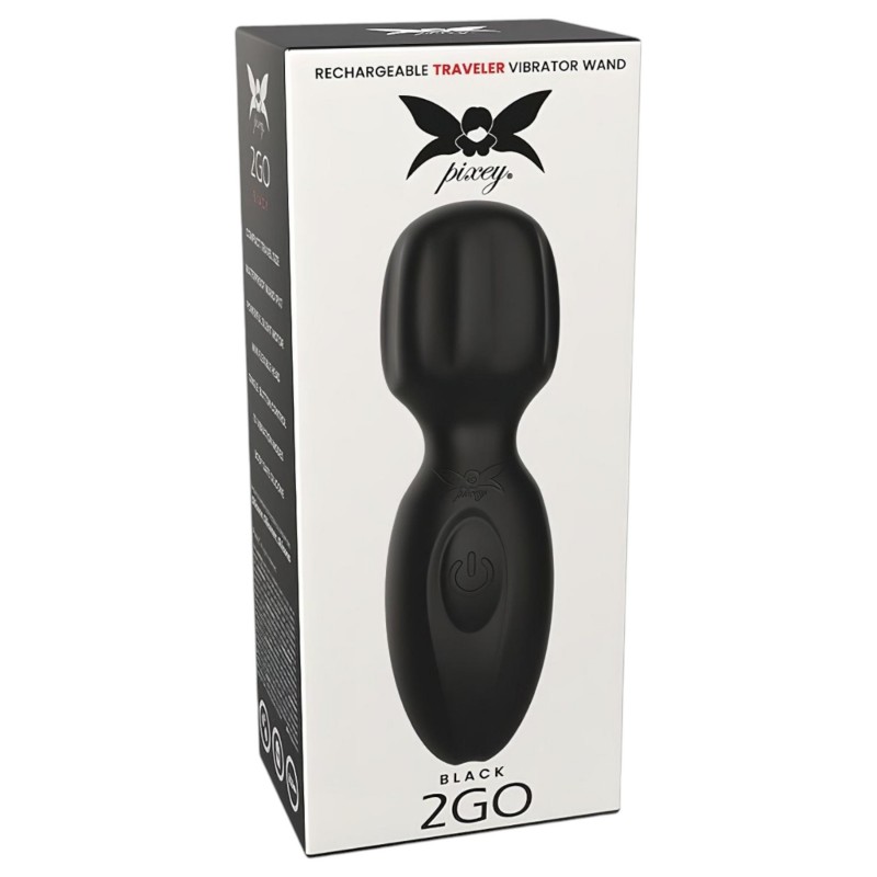 Pixey 2GO - akkus mini masszírozó vibrátor (fekete) 150136 termék bemutató kép