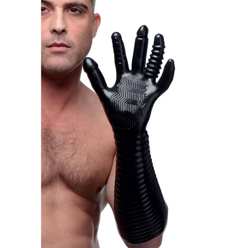 Pleasure Fister - textúrált öklöző kesztyű (fekete) 77900 termék bemutató kép