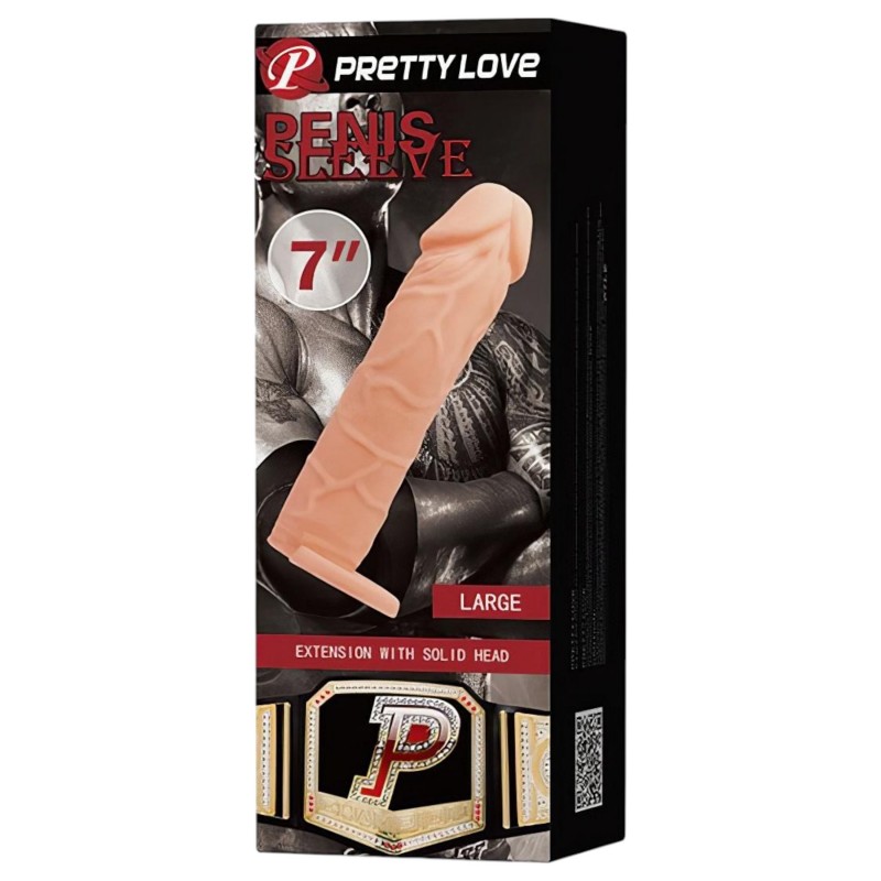 Pretty Love - heregyűrűs péniszköpeny (natúr) 120417 termék bemutató kép