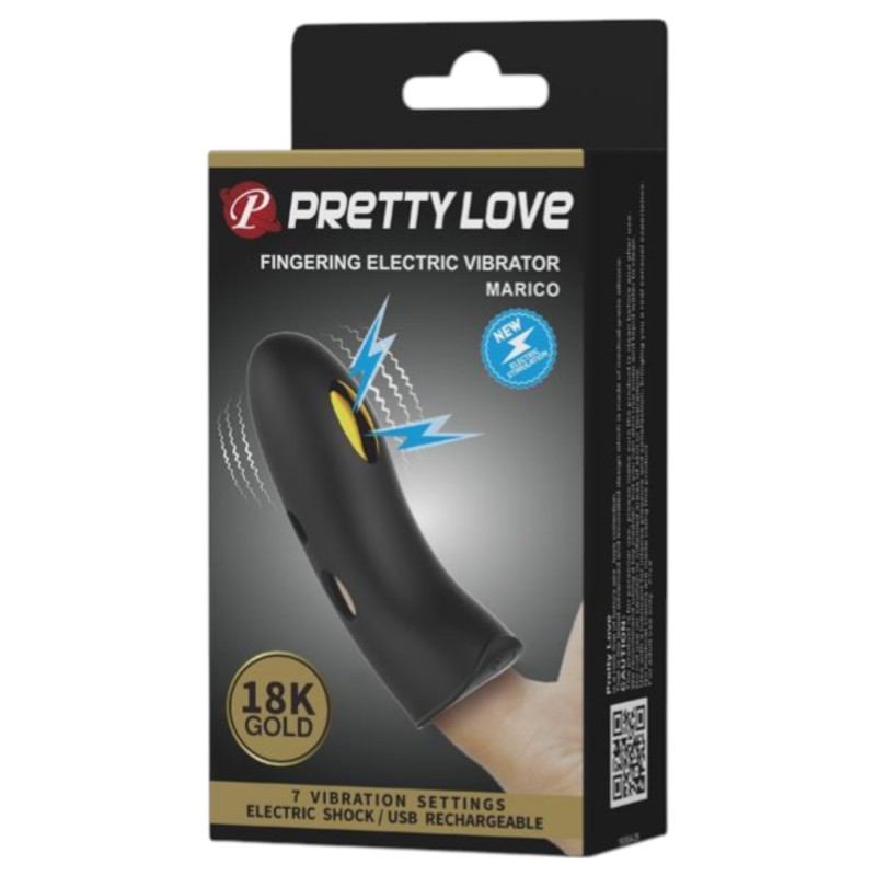 Pretty Love Marico - elektro stimulációs ujjvibrátor (fekete) 121026 termék bemutató kép