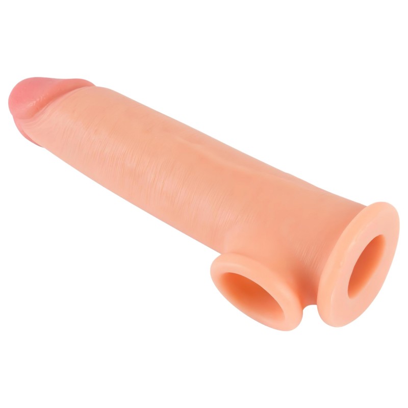realistixxx - heregyűrűs hosszabbító péniszköpeny - 19 cm (testszínű) 141219 termék bemutató kép