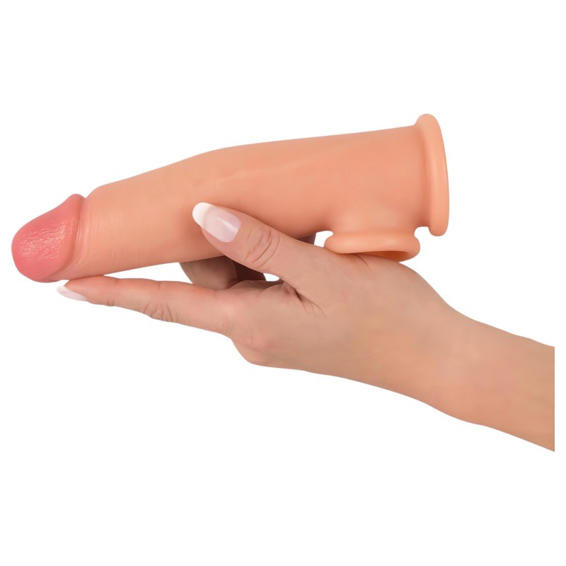 realistixxx - heregyűrűs hosszabbító péniszköpeny - 19 cm (testszínű) 141221 termék bemutató kép