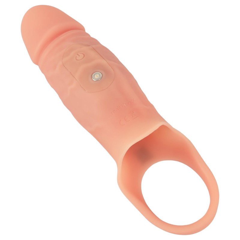 Realistixxx - heregyűrűs, vibrációs péniszköpeny (natúr) 119033 termék bemutató kép
