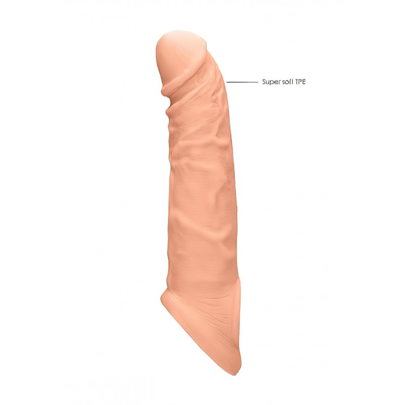 RealRock Penis Sleeve 8 - péniszköpeny (21 cm, natúr) 131682 termék bemutató kép