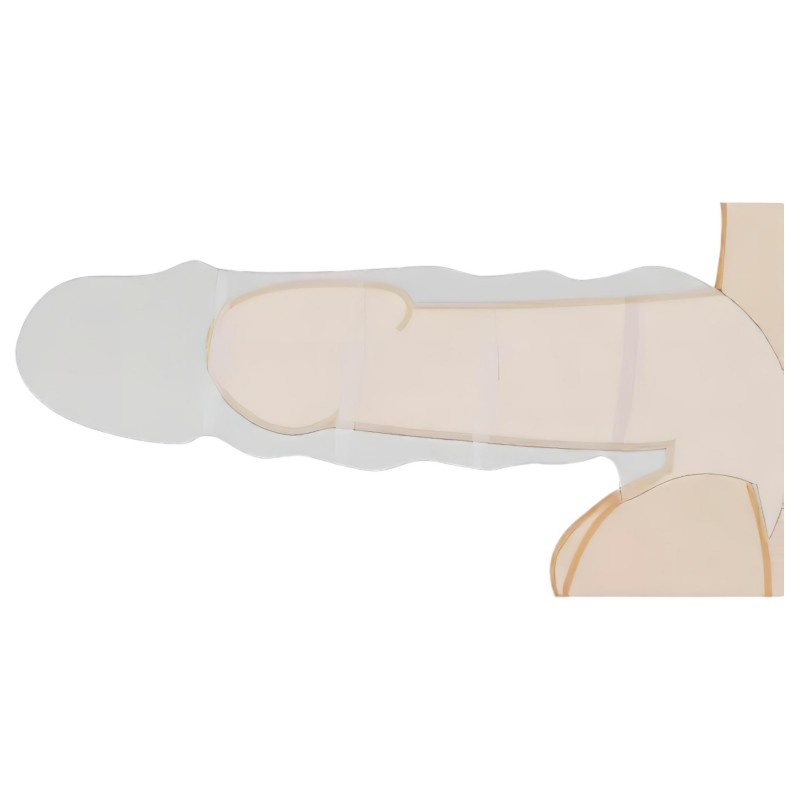 RealRock Penis Sleeve 8 - péniszköpeny (21 cm) - sötét natúr 131698 termék bemutató kép