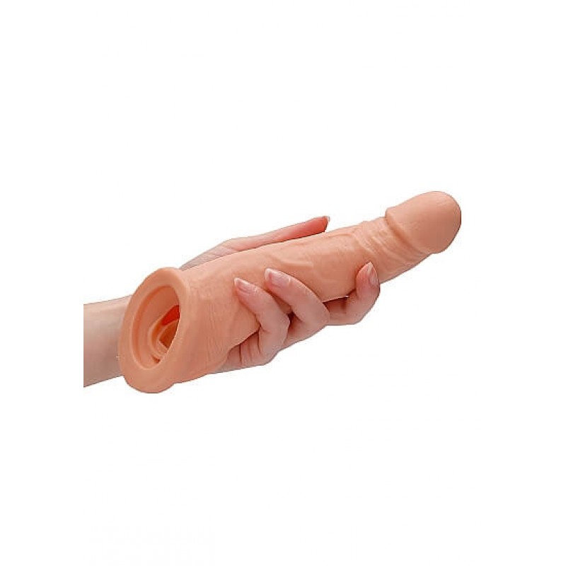 RealRock Penis Sleeve 8 - péniszköpeny (21cm) - natúr 54349 termék bemutató kép