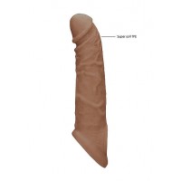 RealRock Penis Sleeve 8 - péniszköpeny (21cm) - sötét natúr 85385 termék bemutató kép