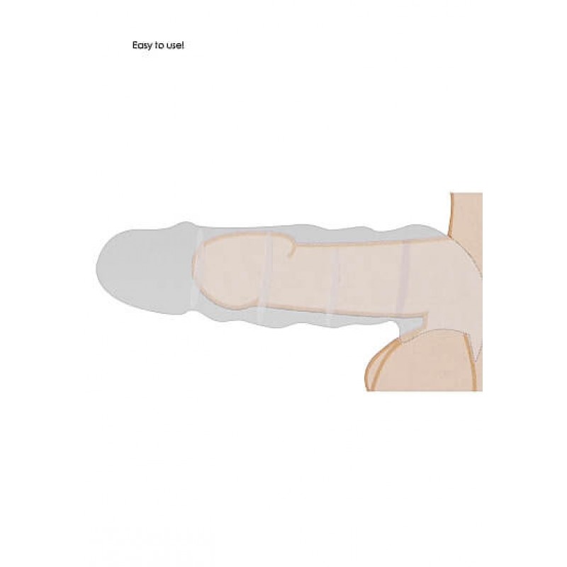 RealRock Penis Sleeve 8 - péniszköpeny (21cm) - sötét natúr 85390 termék bemutató kép