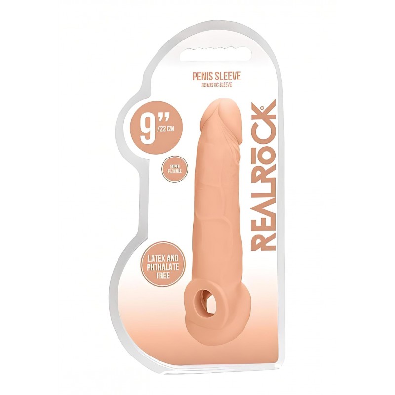 RealRock Penis Sleeve 9 - péniszköpeny (21,5 cm, natúr) 131661 termék bemutató kép