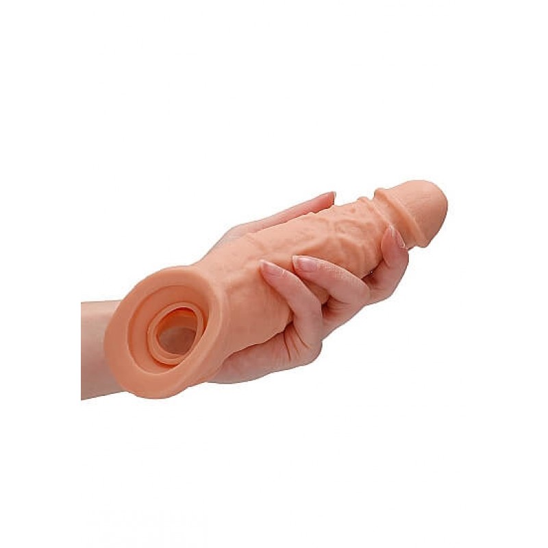 RealRock Penis Sleeve 9 - péniszköpeny (21,5 cm, natúr) 54329 termék bemutató kép