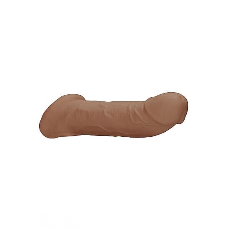 RealRock Penis Sleeve 9 - péniszköpeny (21,5cm) - sötét natúr 85378 termék bemutató kép