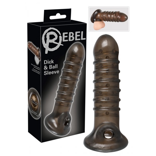 Rebel - bordázott péniszköpeny (szürke)