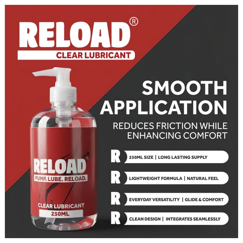 Reload - átlátszó vízbázisú síkosító pumpás flakonban (250ml) 171188 termék bemutató kép