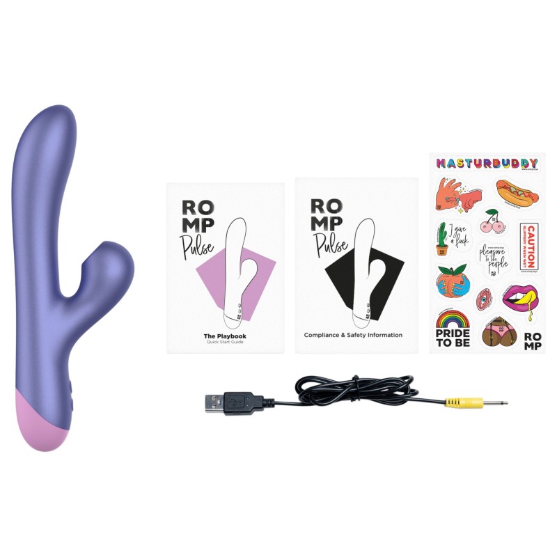 ROMP Pulse - G-pont vibrátor léghullámos csiklóizgatóval (lila) 126946 termék bemutató kép