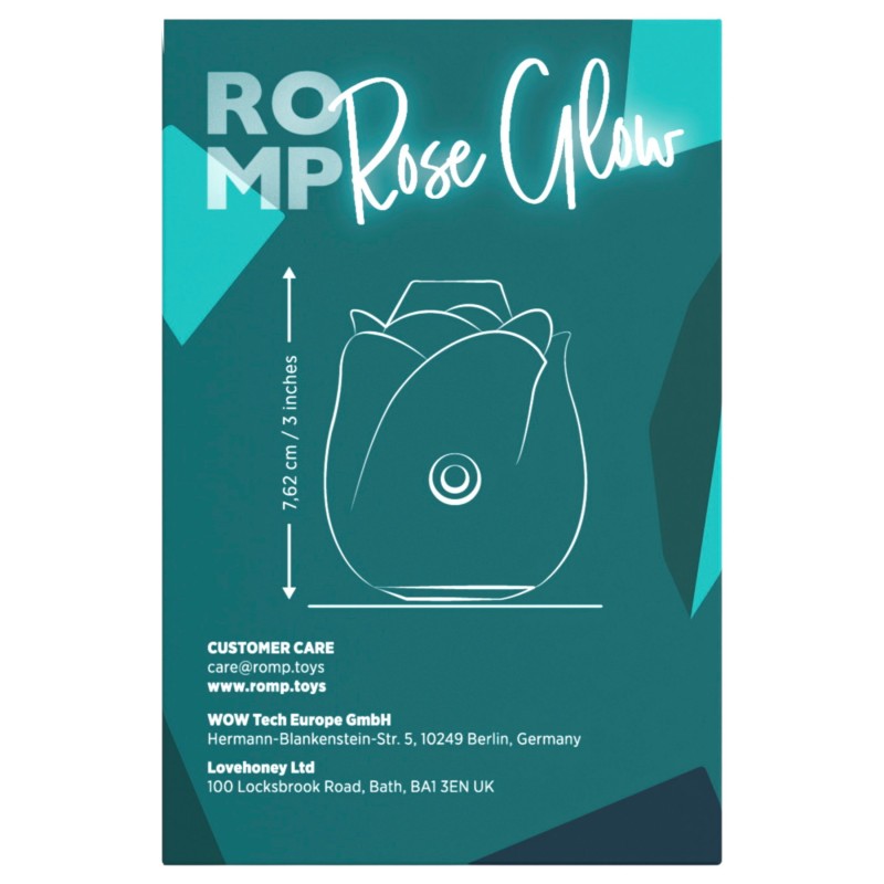 ROMP Rose Glow - léghullámos csiklóizgató (kék) 152065 termék bemutató kép