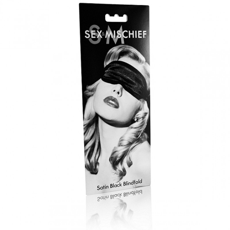 S&M - szatén szemmaszk (fekete) 12864 termék bemutató kép