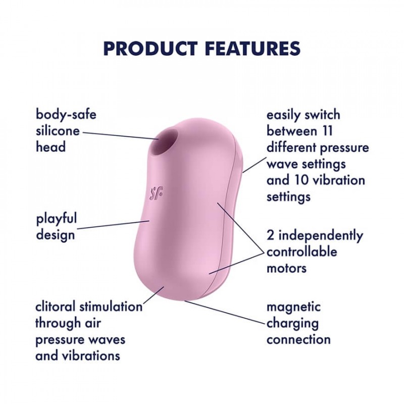Satisfyer Cotton Candy - akkus léghullámos csikló vibrátor (lila) 55014 termék bemutató kép