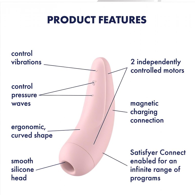 Satisfyer Curvy 2+ - App-vezérelt léghullámos csiklóizgató (pink) 146421 termék bemutató kép