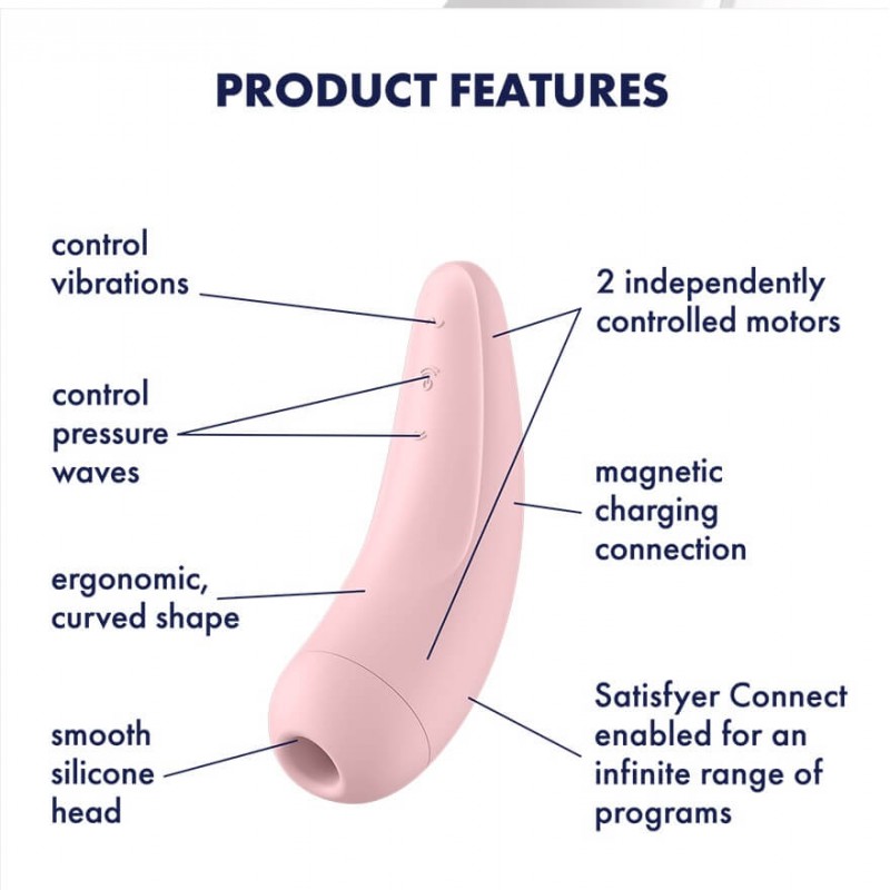 Satisfyer Curvy 2+ - okos léghullámos csiklóizgató (pink) 45559 termék bemutató kép