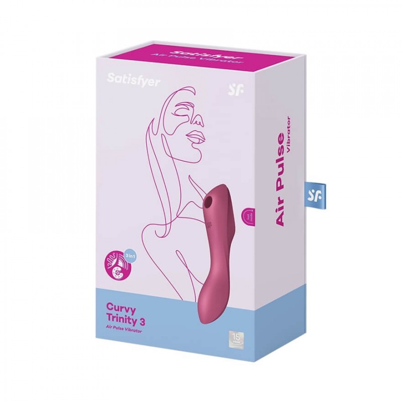 Satisfyer Curvy Trinity 3 - léghullámos 2in1 vibrátor (piros) 76922 termék bemutató kép