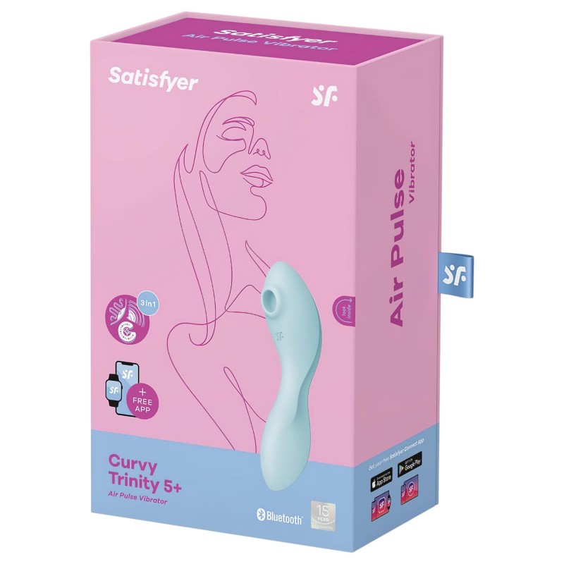 Satisfyer Curvy Trinity 5+ - App-vezérelt 2in1 vibrátor (kék) 146251 termék bemutató kép