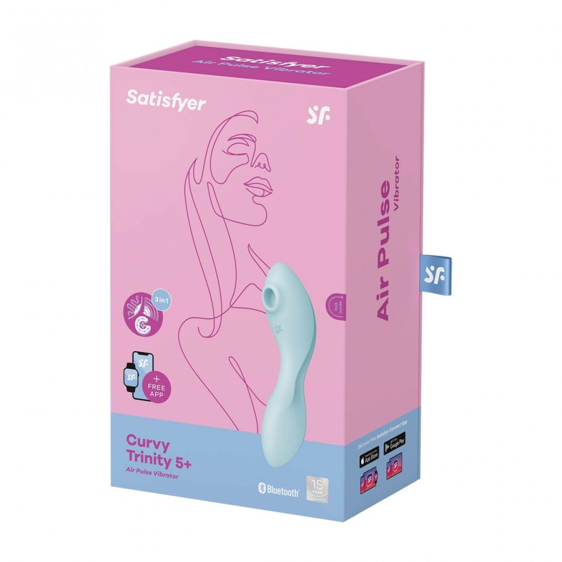 Satisfyer Curvy Trinity 5+ - App-vezérelt 2in1 vibrátor (kék) 83494 termék bemutató kép