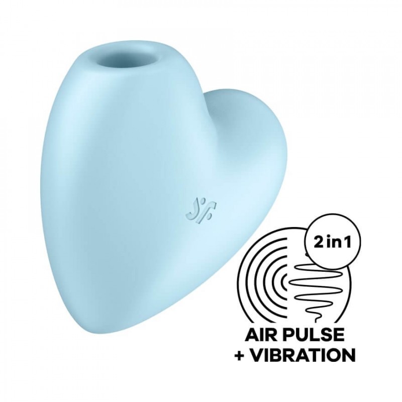 Satisfyer Cutie Heart - akkus léghullámos csikló vibrátor (kék) 77102 termék bemutató kép