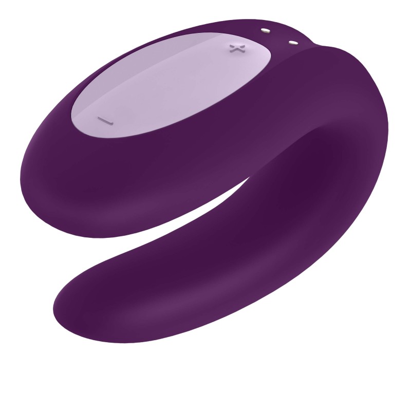 Satisfyer Double Joy - okos, vízálló párvibrátor (lila) 39022 termék bemutató kép