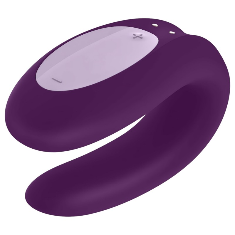 Satisfyer Double Joy - okos, vízálló párvibrátor (lila) 102225 termék bemutató kép