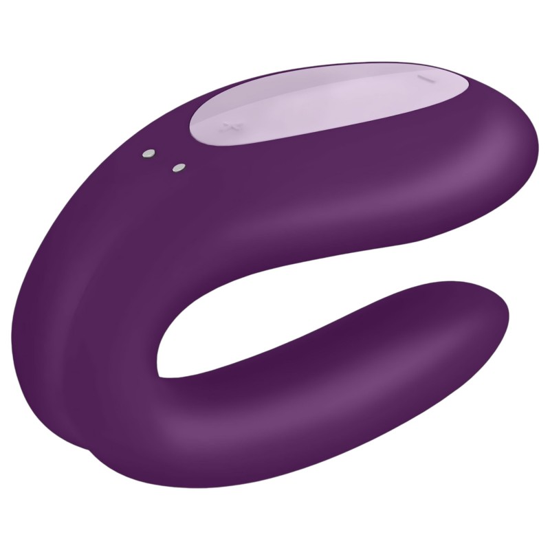 Satisfyer Double Joy - okos, vízálló párvibrátor (lila) 102227 termék bemutató kép
