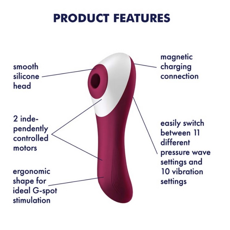 Satisfyer Dual Crush - akkus hüvelyi és csikló vibrátor (piros) 53804 termék bemutató kép