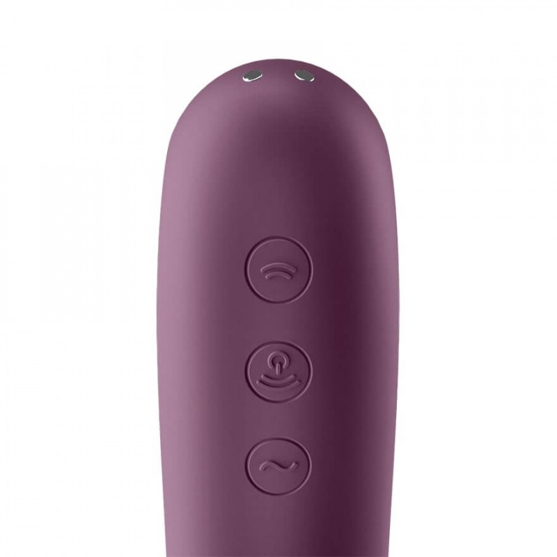Satisfyer Dual Kiss - 2in1, hüvelyi és csikló vibrátor (lila) 91606 termék bemutató kép
